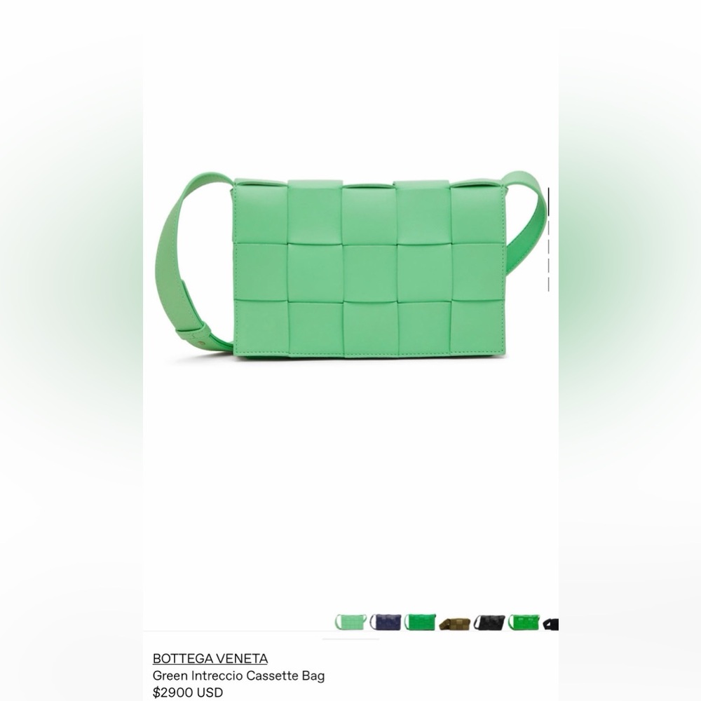 Bottega Veneta Green Intreccio Cassette Crossbody